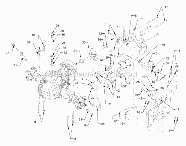 Transmission Mounting And Neutral Linkage Diagram and Parts List for 3204 14A-641-100 Cub Cadet Lawn Tractor